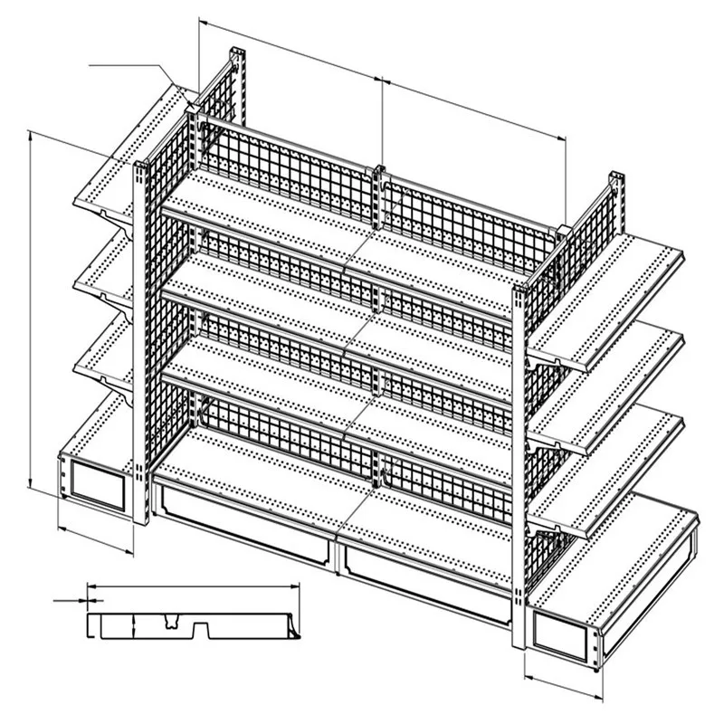 supermarket shelves dimensions